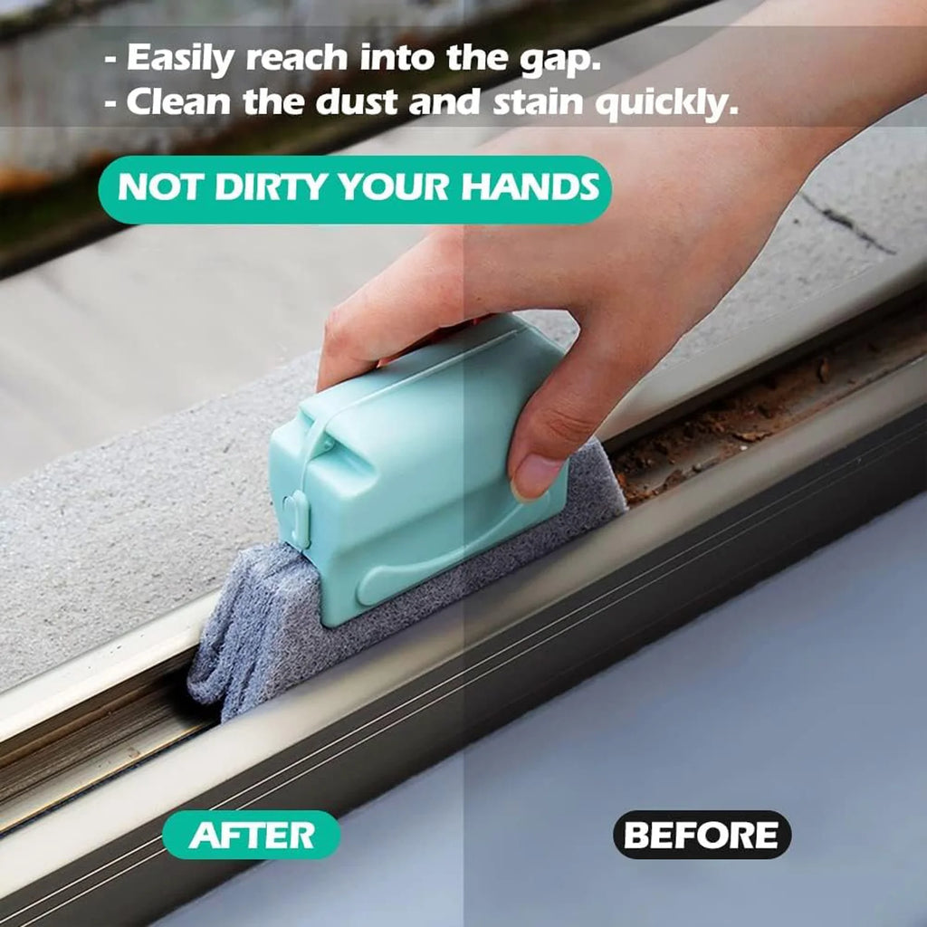 Window Groove Cleaning Brush – Slim Crevice Cleaner | Velvet Wipe