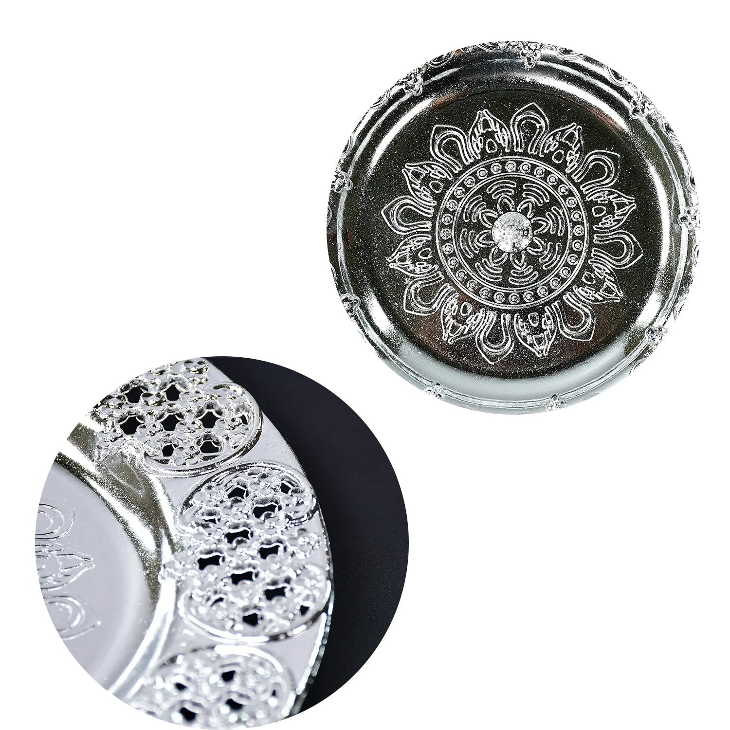 Pooja Thali Set – 8-Inch Plastic Silver Color for Festivals | Styleva