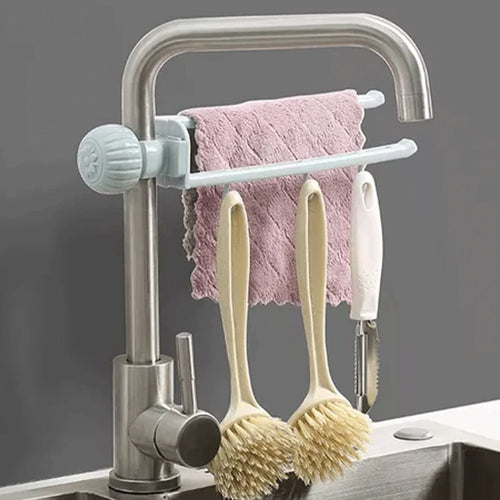 Sink Faucet Towel Holder – Adjustable Space-Saving Organizer
