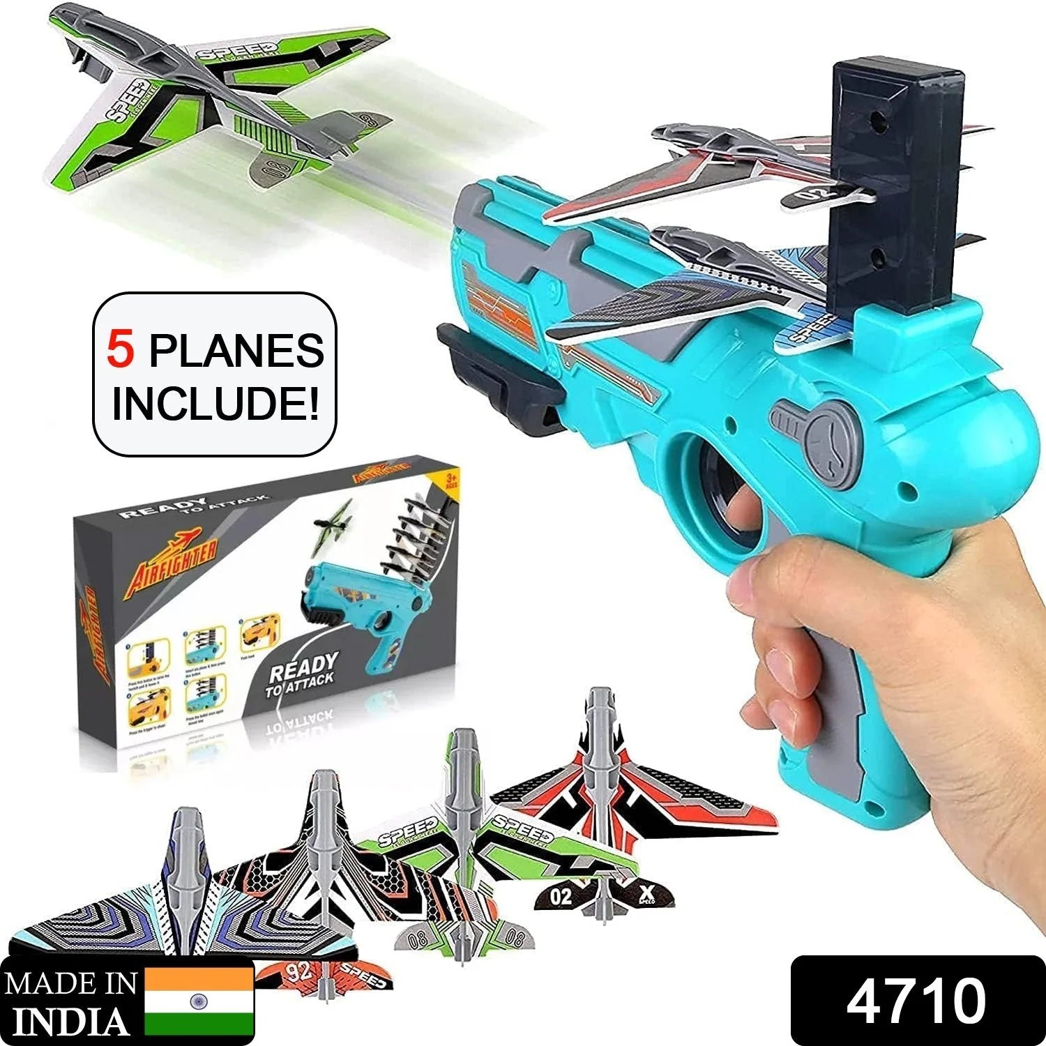 Airplane Launcher Toy – 5 Foam Planes & Gun | Play & Move by Play & Move