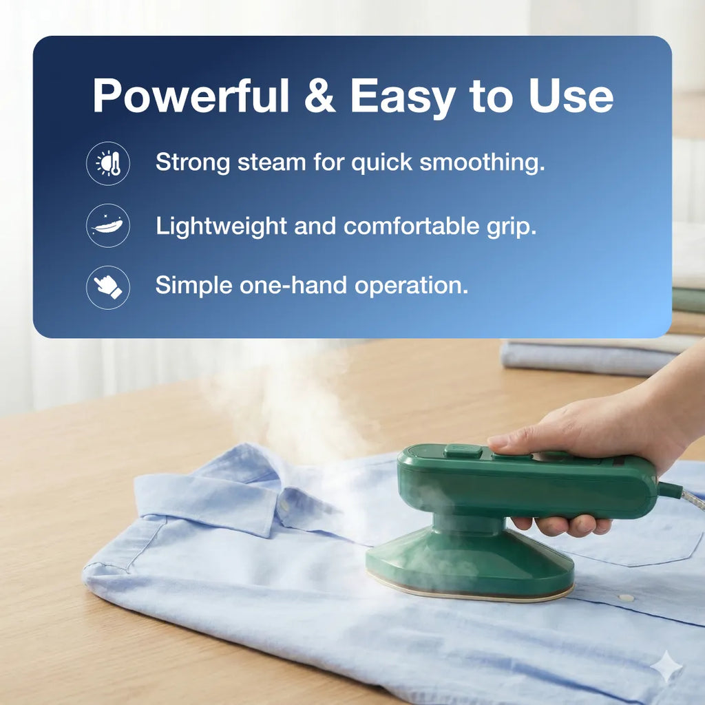 Portable Steam Iron – 2-in-1 Travel Garment Steamer | Happy Bathers
