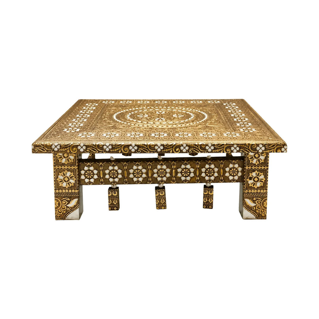 Pooja Chowki – Traditional Gold Meenakari for Mandir & Decor