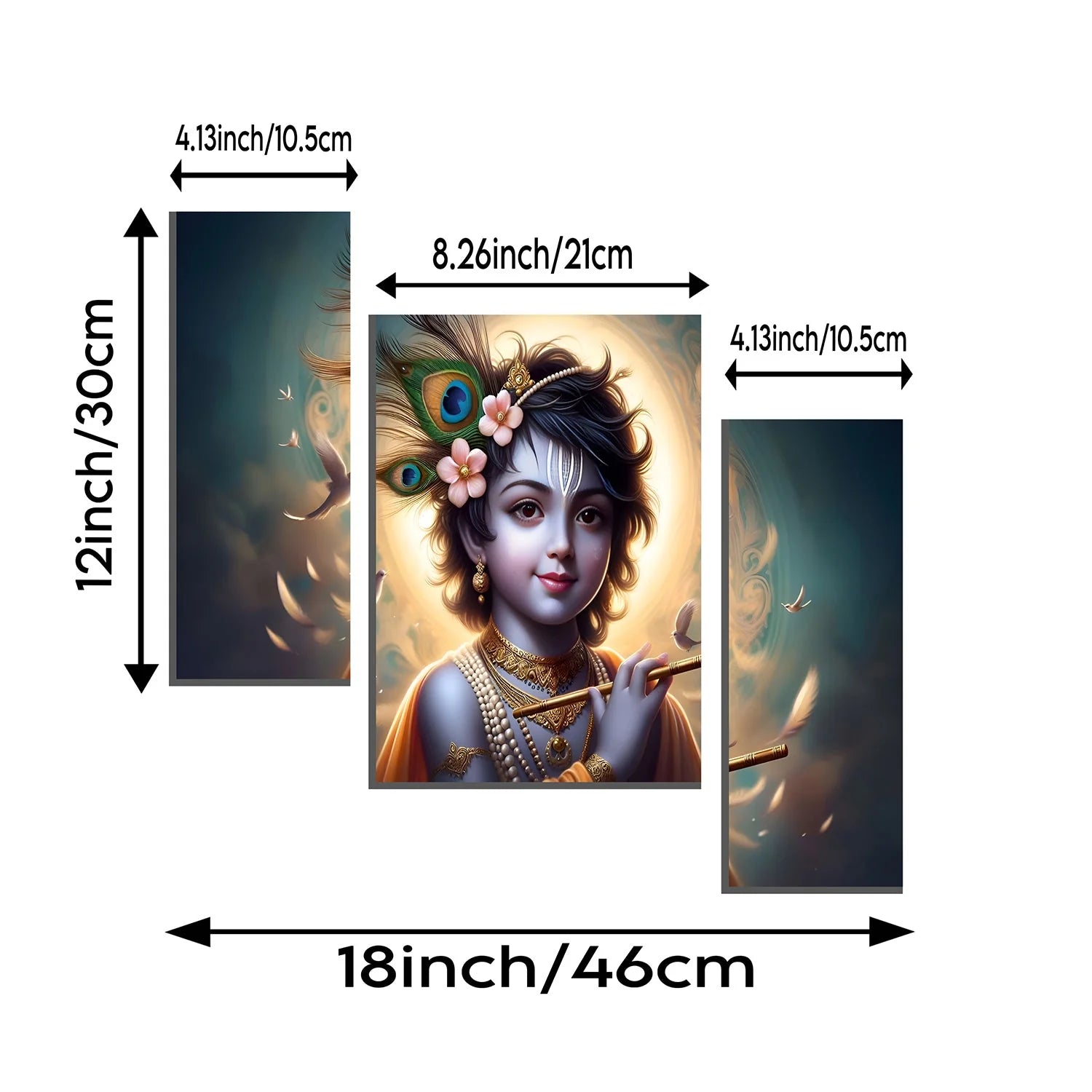 Krishna Flute Wall Art – Vibrant & Sacred Home Decor