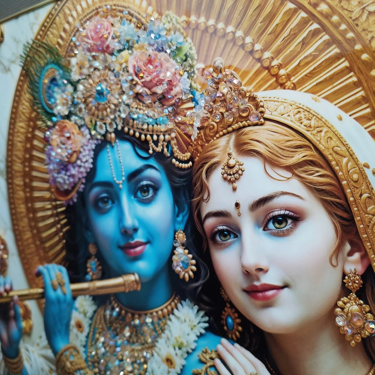 Radha Krishna Wall Art – Elegant Spiritual Home Decor for Serenity